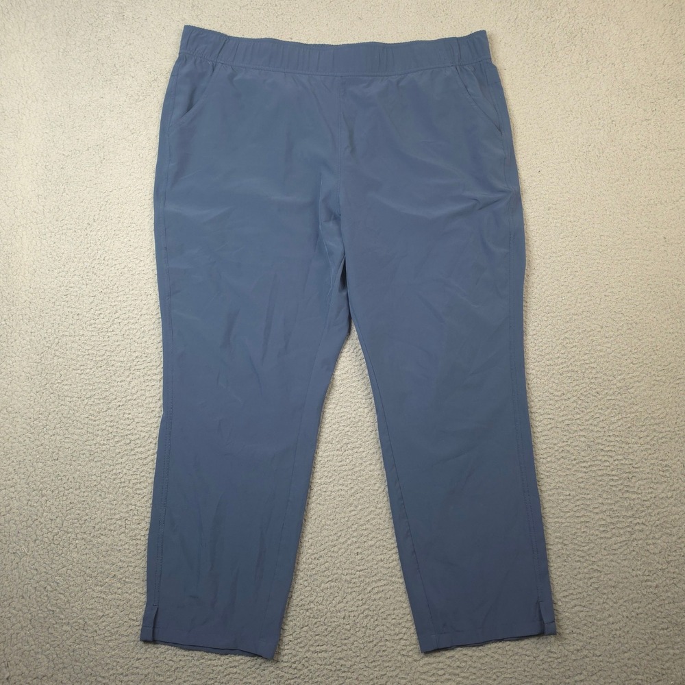 Eddie Bauer Pants Womens XXL Blue Hiking‎ Travel Elastic Waist 42 Straight Leg